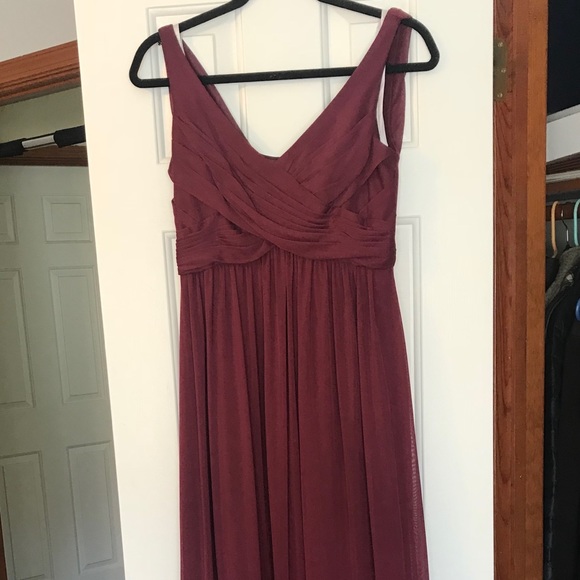 David's Bridal Dresses & Skirts - David’s Bridal Long Mesh Dress with Cowl Back